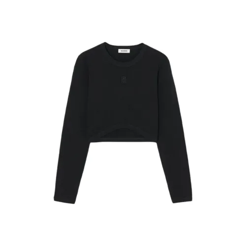 Sandro Черные Женские T-рубашки