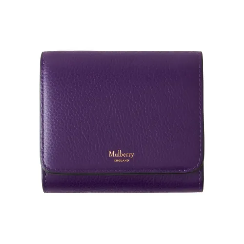 Mulberry Зернистая кожа коровы Кошелек Маленький Женский Фиолетовый