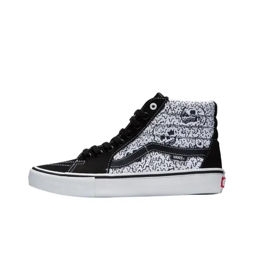 Sketchy Танк x Vans SK8 HI Высокие Кроссовки для скейтбординга Унисекс Черный Белый