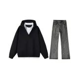 Повседневная спортивная одежда (черный + светло-серый)