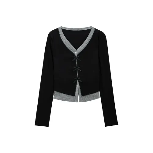 SUSANSAN Хепберн-черный Женские T-рубашки