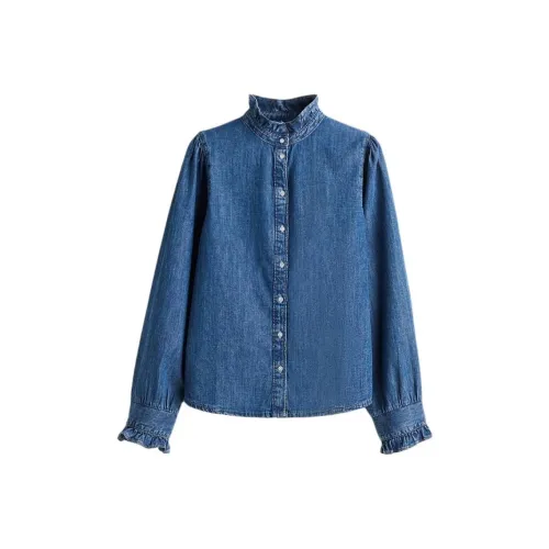 H&M Джинсовый Синий Женские Рубашки