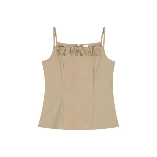 Safarispot Нейлон FRILL Без рукавов Топ на бретелях Женские
