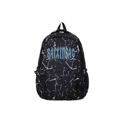 NOMK Nylon Backpack Standard Unisex Black White NOMK Нейлон Рюкзак Стандартный Унисекс Черный Белый