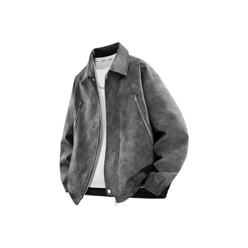 PGNC Свободный крой Trendy Versatile PU кожа Куртка Куртка Мужская