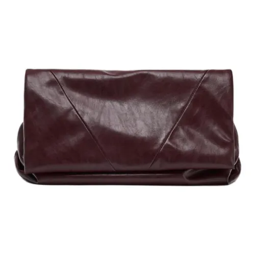 ZARA Полиуретан Конверт Сумка Сумка через плечо Сумка на плечо Женская Темно-красный Цвет