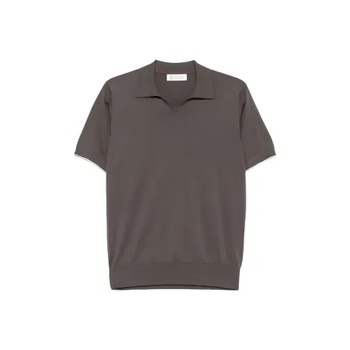 BRUNELLO CUCINELLI Тауповый Мужской Поло