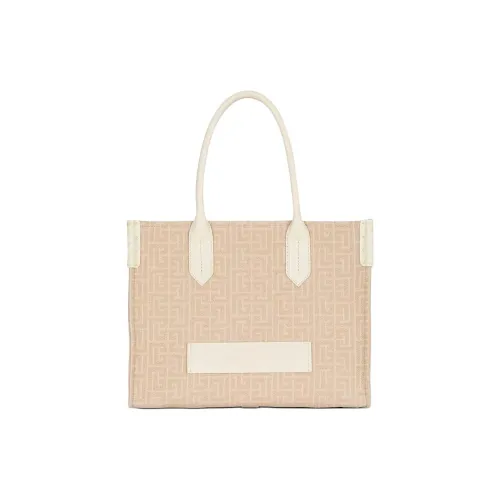 BALMAIN B Army Хлопок Тоут Сумка Сумка для покупок Сумка Сумка через плечо Женская Бежевая