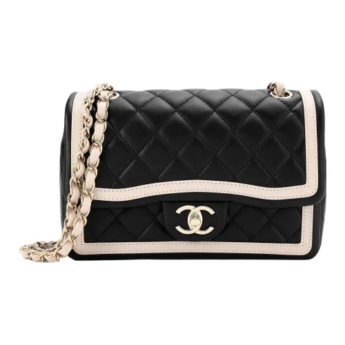 CHANEL Lambskin Flap Bag Crossbody Bag Shoulder Bag Women's Black