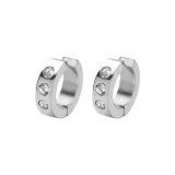 Серьги-клипсы из стерлингового серебра, украшенные стразами (1 пара)