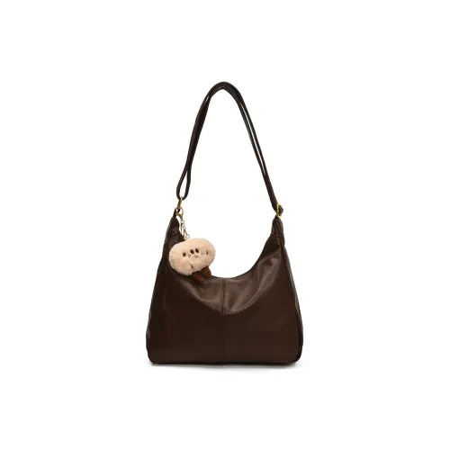 DIFFERENT FACES ПУ (полиуретан) Сумка через плечо большая женская сумка кофе