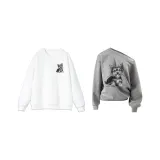 Мужской Белый Круглый вырез / Женский Серый Асимметричный вырез