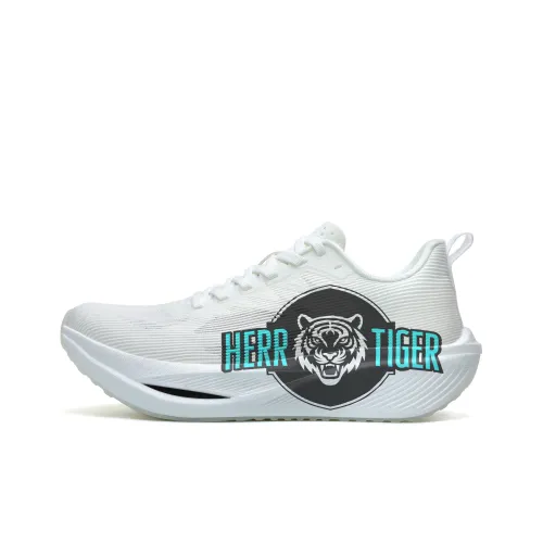 HERR TIGER Беговые кроссовки Низкий верх Белый Черный Тигр Унисекс