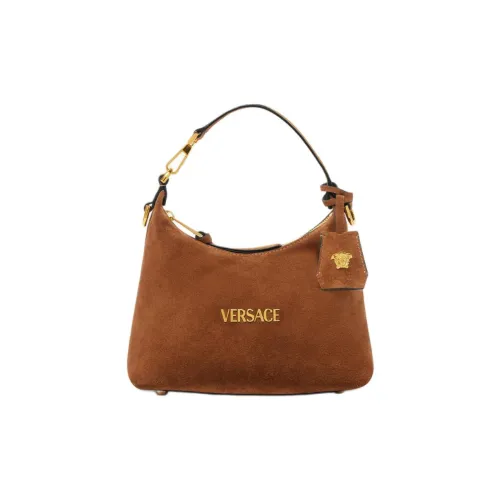 VERSACE Ярлык Коровья кожа Сумка Женские Коричневый Золотой