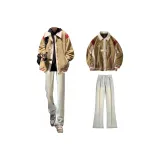 Куртка цвета верблюжьего меха + джинсы цвета желтой грязи