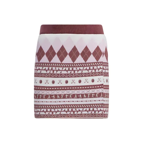 Adidas Повседневные короткие юбки Японская версия Женская Спокойный Темно-красный