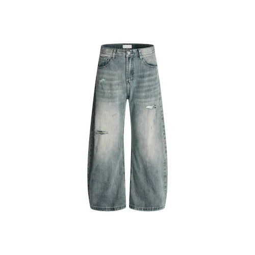 MR BENSE Выстиранные синие унисекс джинсы