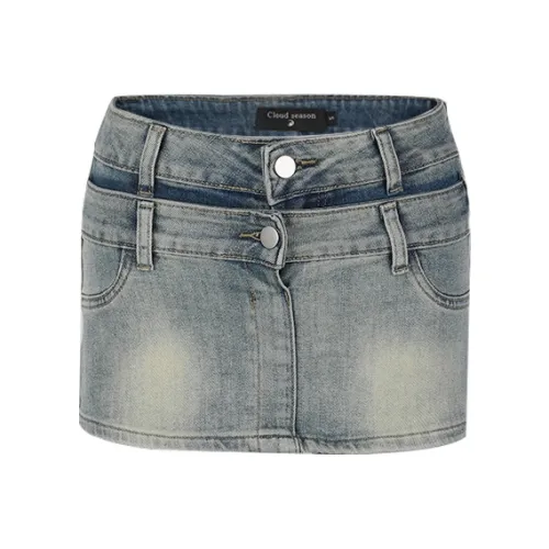 CLOUD SEASON Blue Women's Denim Shorts CLOUD SEASON Синий Женские Джинсовые Шорты