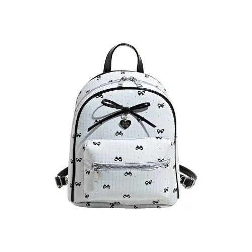 G.DUCKKIDS ПУ (полиуретан) Рюкзак Стандартный Синие Бабочка Ромб Белый Синий