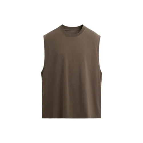 ZARA Мужские майки из норкового коричневого материала