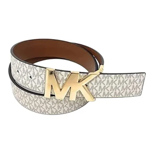 MICHAEL KORS Покрытый холст Кожаные ремни Женские Белый Коричневый