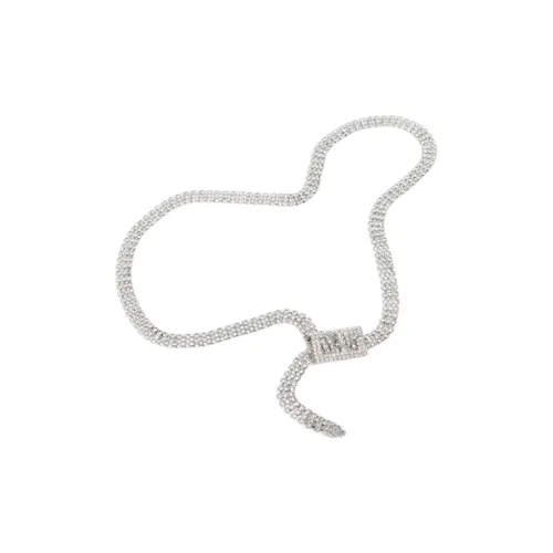 B Low The Ремень Стразы Ремень Женские Серебряный 1,5CM