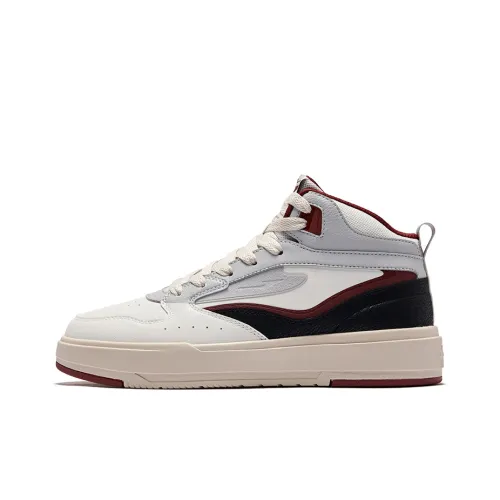 Erke Slip-Resistant и Breathable Высокие Кроссовки для Скейтбординга Мужские Микрокристаллический Белый Туманно-Серый