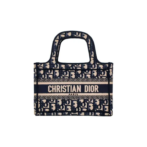 DIOR BookTote Canvas Tote Bag Tote Bag Shopping Bag Mini Women's Denim Blue Beige