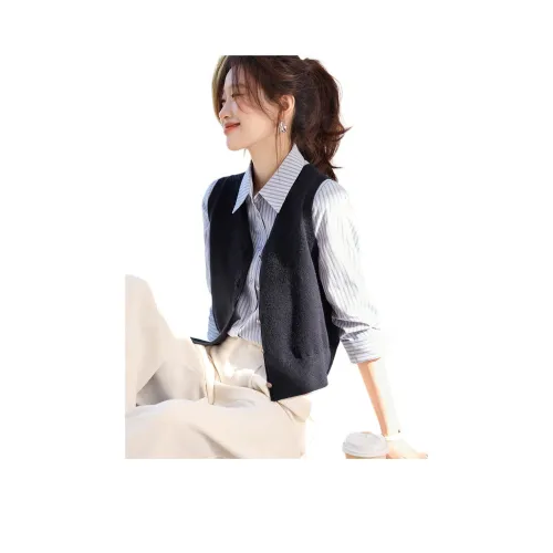 MOHANYIMEI Темно-синий женский жилет