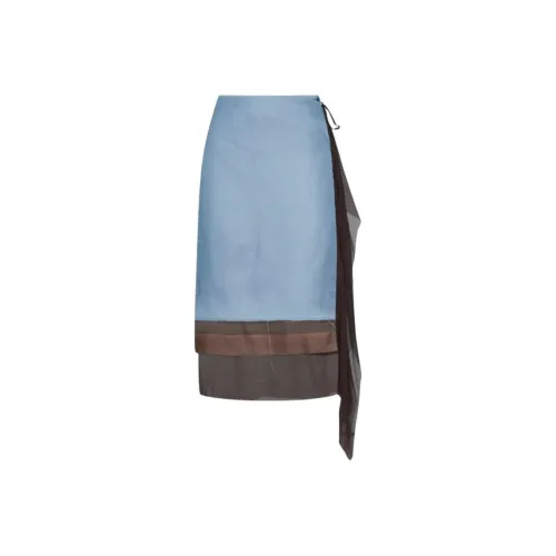 DRIES VAN NOTEN Синие Женские Повседневные Короткие Юбки