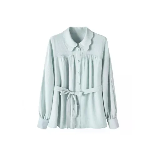 Мятно-зеленые женские рубашки