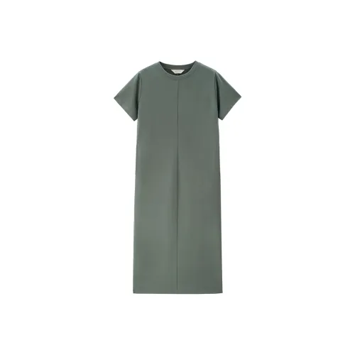Giordano Женские Короткие Платья с Короткими Рукавами