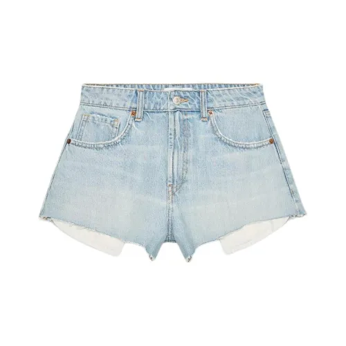 ZARA Trf Светло-синие Женские Джинсовые Шорты