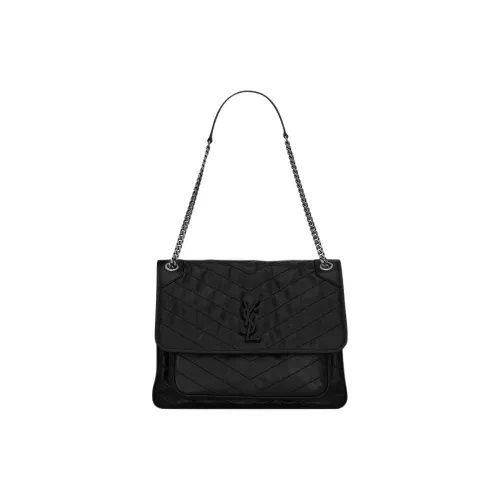 SAINT LAURENT Niki Сумка-хобо из коровьей кожи сумка через плечо женская черная