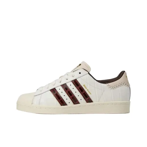 Adidas Originals x Wales Bonner SUPERSTAR Скейтборд Кроссовки Унисекс Бежевый Красный Коричневый