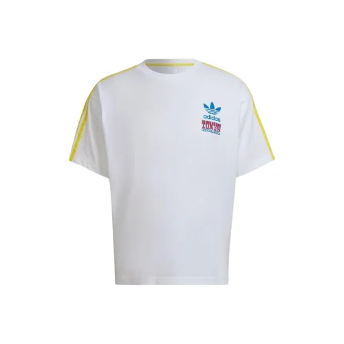 Adidas Originals Shamrock Retro Stripes Белый Унисекс T-рубашка