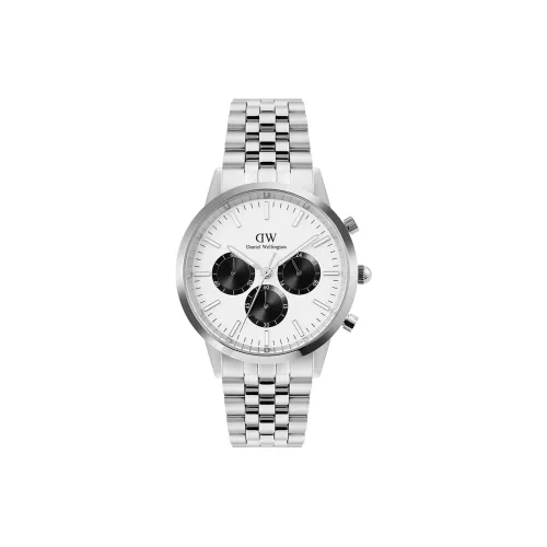 Daniel Wellington Мужские часы Кварцевый механизм Ремешок из нержавеющей стали Белый циферблат