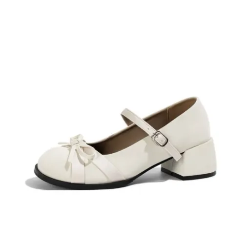 7 SEVFUN Элегантность Бант Элегантный Минималистский стиль Универсальный Грубый каблук Туфли Мэри Джейн