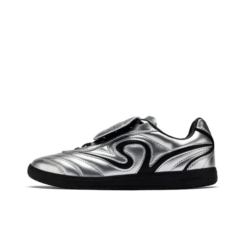 ANTA SNEAKERVERSE Slip-resistant Abrasion-resistant Low-top Skateboard Shoes Women's Silver ANTA SNEAKERVERSE Противоскользящие Износостойкие Низкие Кеды для Скейтбординга Женские Серебряные