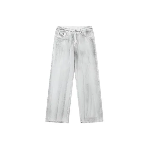 KAIZZGAO Белый Мужской Джинсы