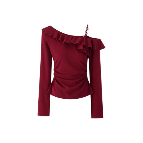 IUNOP Предосенний Длинный Рукав Т-Рубашка Дизайн Нишевый Женский