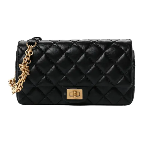 CHANEL 2,55 Телячья кожа Бананка Ручная сумка через плечо Сумка через плечо Женская Черная