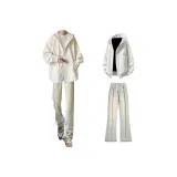 Белая куртка + желтые грязные джинсы