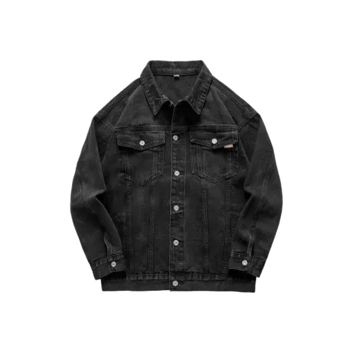 WOOD SOON Denim Jacket Unisex Worn Black