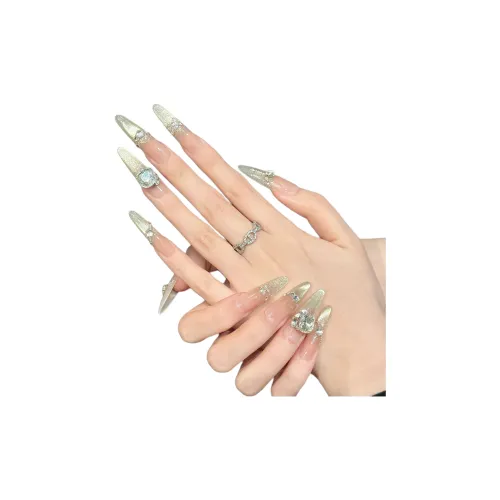 KDOW BA YIN Sunset Wealth Gold Cat Eye Flashing Diamond Rhomb Nail Art Sticker Pointed Type Pink Blush Stain