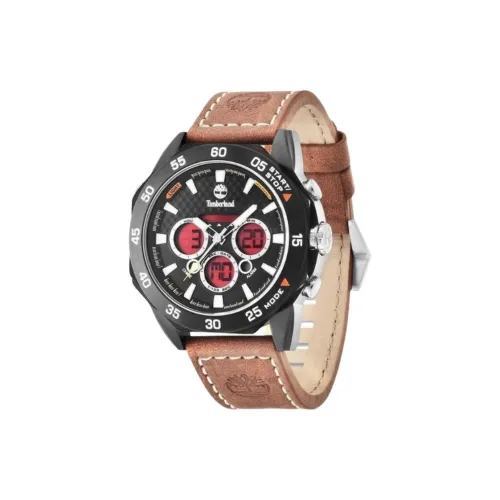 Timberland Наручные часы Кварцевый механизм Кожаный ремешок 44 мм Черный циферблат Мужские часы