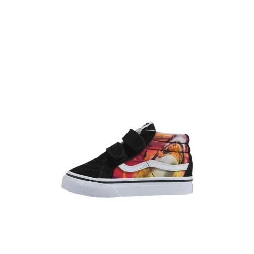 Vans SK8 MID Топ Обувь для малышей Черный Красный Infant And Toddler