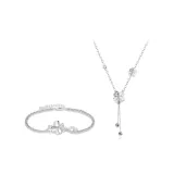 Любовь, свет, четырехлистный клевер, ожерелье, одежда, наборы [серебряный]