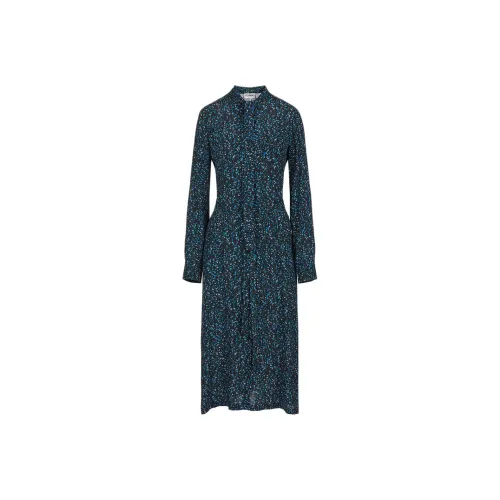 Цвет айсберга FW25 Длинное платье с длинными рукавами Женское