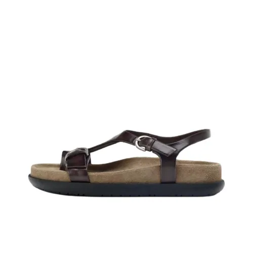 ZARA One Ремень Сандалии Коричневый Женские